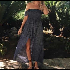 Blue floral maxi dress